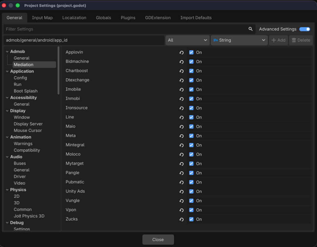 Mediation Settings