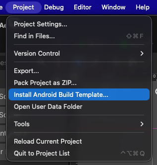 Install Android Build Template